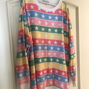 Wildfox Long multi color sweatshirt Medium